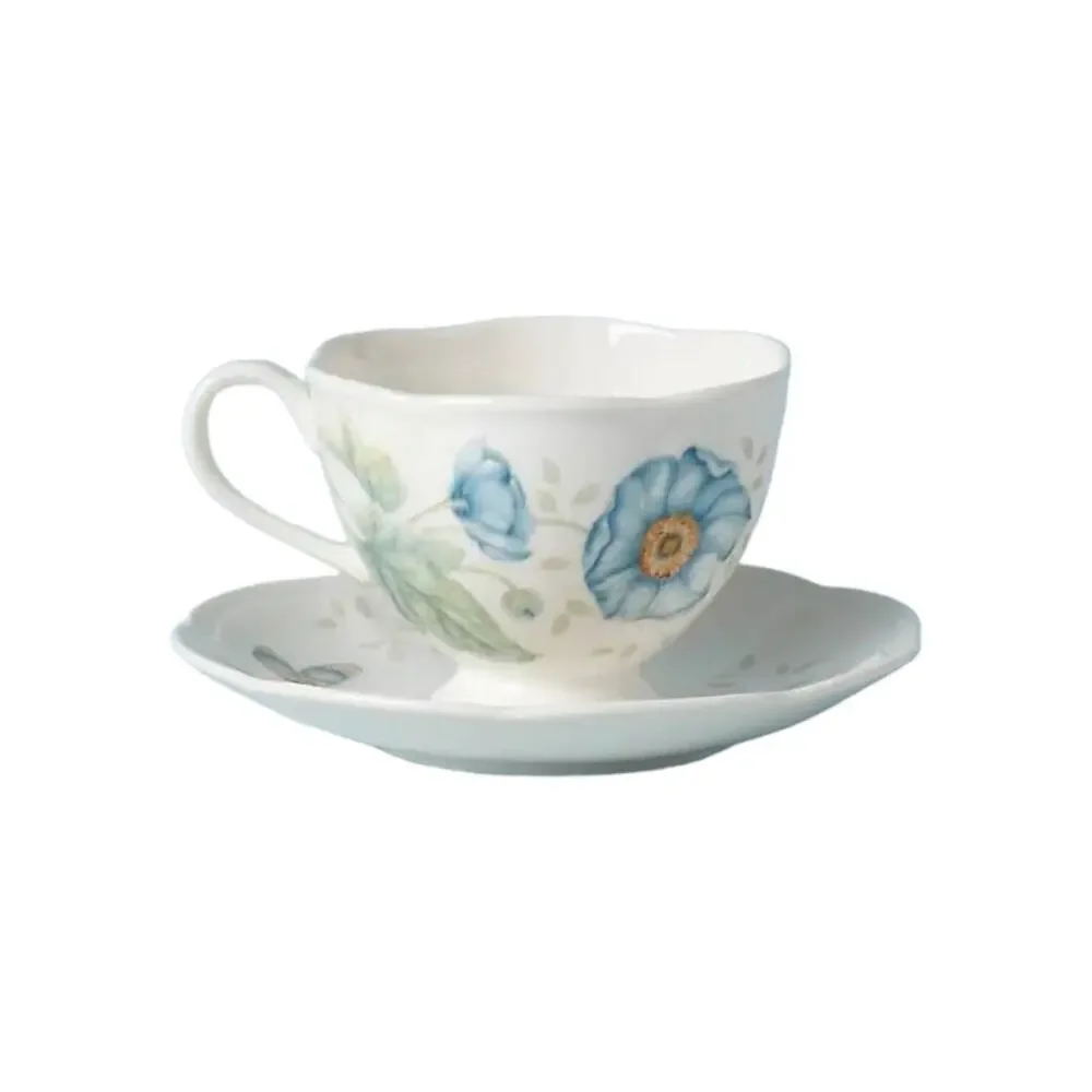 NEW Lenox Butterfly Meadow Monarch Teacup & Saucer Plate (Capacity: 8 oz.)